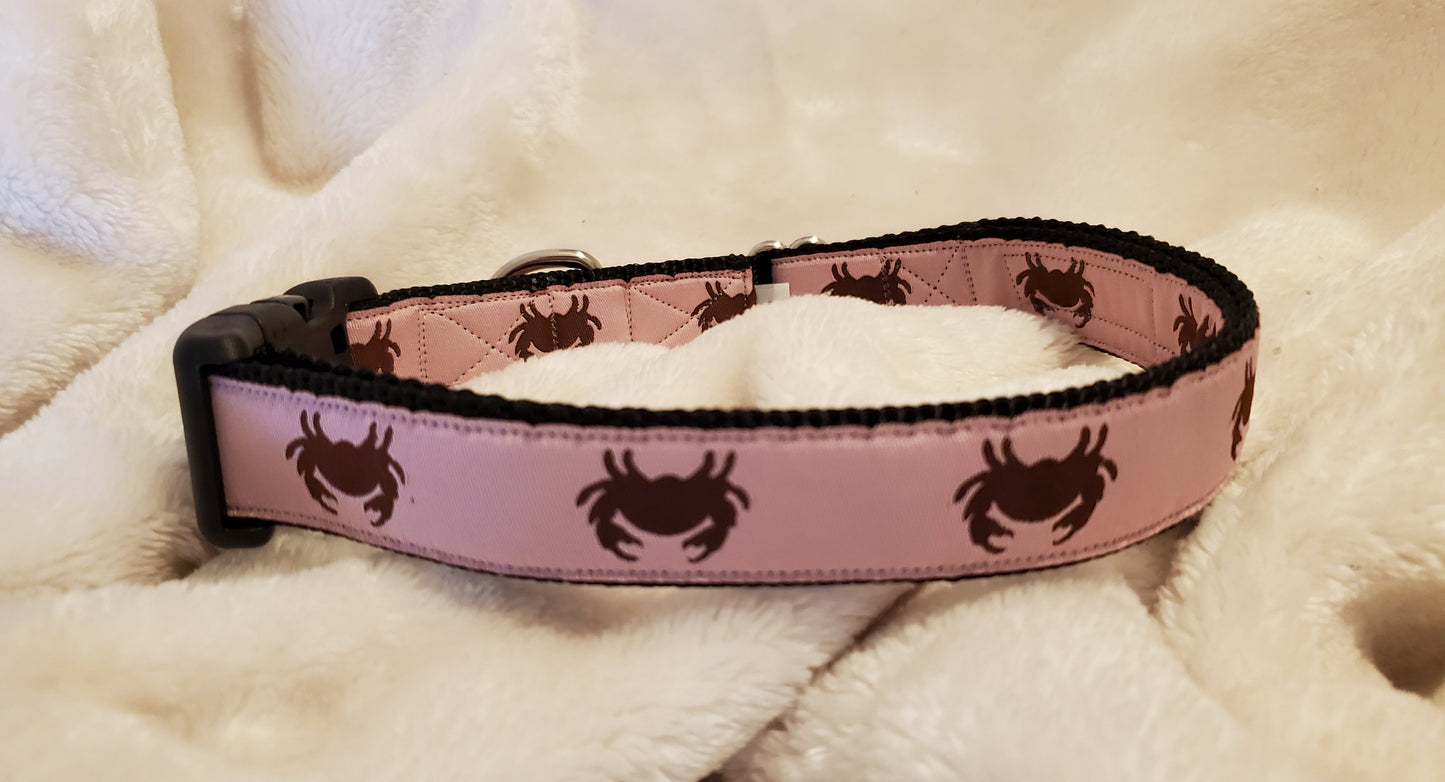 Pink Crabs Dog Collar